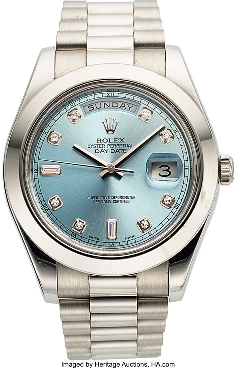 rolex ref 218206 platinum & diamond day-date ii president|rolex day date ii price.